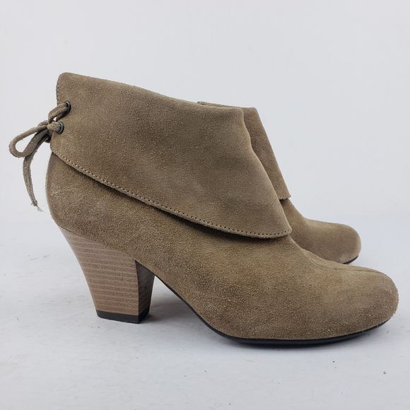 Skechers Leather Zip Cuffed Heeled Ankle Booties Tan 47480 Size 6.5 taupe - Picture 7 of 16